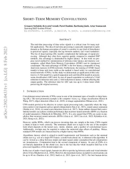 Short-Term Memory Convolutions