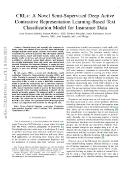 CRL+: A Novel Semi-Supervised Deep Active Contrastive Representation
  Learning-Based Text Classification Model for Insurance Data