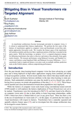 Mitigating Bias in Visual Transformers via Targeted Alignment