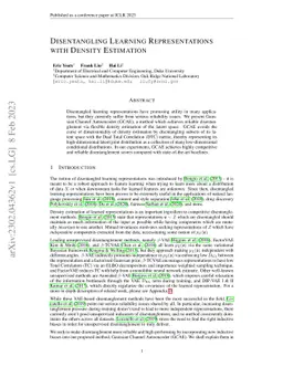 Disentangling Learning Representations with Density Estimation