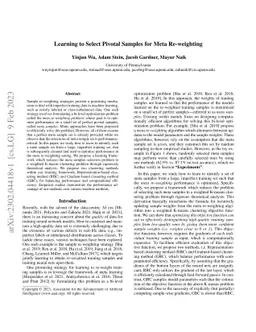 Learning to Select Pivotal Samples for Meta Re-weighting
