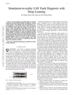 Simulation-to-reality UAV Fault Diagnosis with Deep Learning