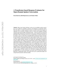 A Transformer-based Response Evaluator for Open-Domain Spoken
  Conversation