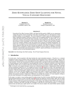 Zero-Knowledge Zero-Shot Learning for Novel Visual Category Discovery