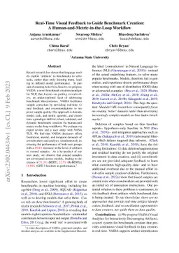Real-Time Visual Feedback to Guide Benchmark Creation: A
  Human-and-Metric-in-the-Loop Workflow