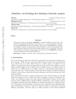 rMultiNet: An R Package For Multilayer Networks Analysis