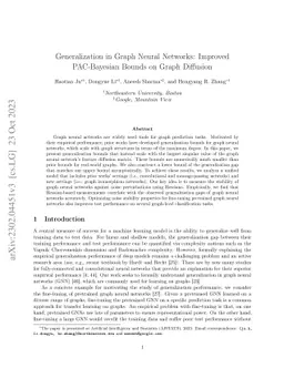 Generalization in Graph Neural Networks: Improved PAC-Bayesian Bounds on
  Graph Diffusion