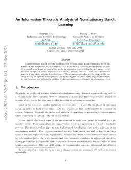 An Information-Theoretic Analysis of Nonstationary Bandit Learning
