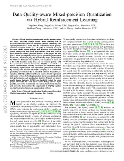 Data Quality-aware Mixed-precision Quantization via Hybrid Reinforcement
  Learning