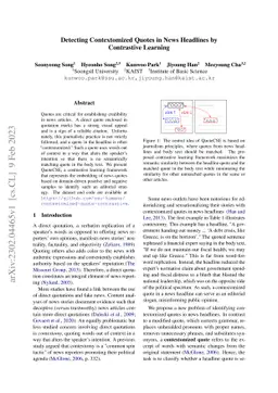 Detecting Contextomized Quotes in News Headlines by Contrastive Learning