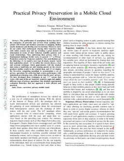 Practical Privacy Preservation in a Mobile Cloud Environment