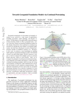 Towards Geospatial Foundation Models via Continual Pretraining