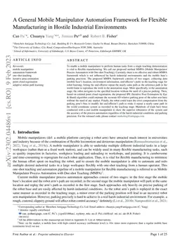 A General Mobile Manipulator Automation Framework for Flexible
  Manufacturing in Hostile Industrial Environments
