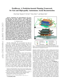 PredRecon: A Prediction-boosted Planning Framework for Fast and
  High-quality Autonomous Aerial Reconstruction
