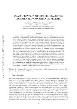 Classification of BCI-EEG based on augmented covariance matrix