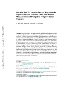 Introduction To Gaussian Process Regression In Bayesian Inverse
  Problems, With New ResultsOn Experimental Design For Weighted Error Measures
