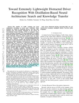 Toward Extremely Lightweight Distracted Driver Recognition With
  Distillation-Based Neural Architecture Search and Knowledge Transfer