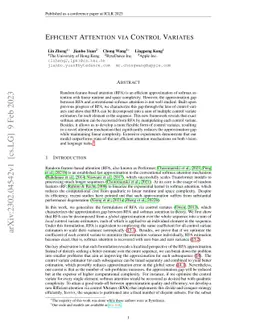 Efficient Attention via Control Variates