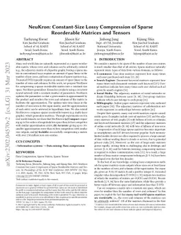 NeuKron: Constant-Size Lossy Compression of Sparse Reorderable Matrices
  and Tensors