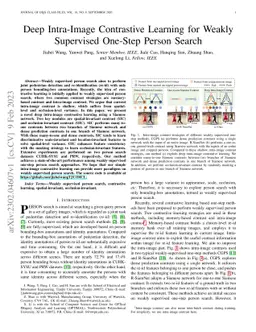 Deep Intra-Image Contrastive Learning for Weakly Supervised One-Step
  Person Search