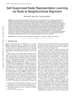 Self-Supervised Node Representation Learning via Node-to-Neighbourhood
  Alignment
