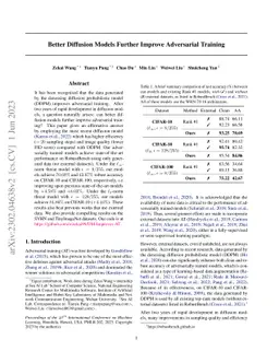 Better Diffusion Models Further Improve Adversarial Training
