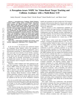 A Perception-Aware NMPC for Vision-Based Target Tracking and Collision
  Avoidance with a Multi-Rotor UAV