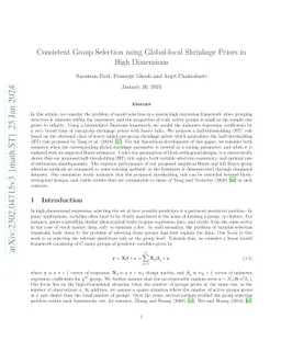 Consistent Group selection using Global-local prior in High dimensional
  setup