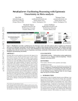 MetaExplorer: Facilitating Reasoning with Epistemic Uncertainty in
  Meta-analysis