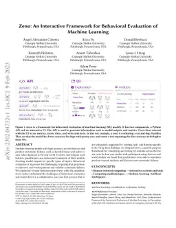 Zeno: An Interactive Framework for Behavioral Evaluation of Machine
  Learning