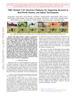 MRS Modular UAV Hardware Platforms for Supporting Research in Real-World
  Outdoor and Indoor Environments