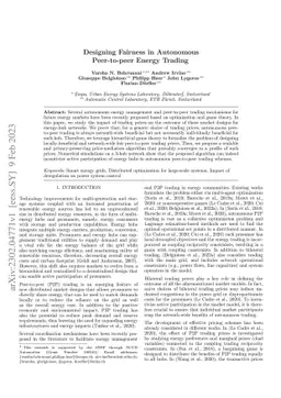 Designing Fairness in Autonomous Peer-to-peer Energy Trading