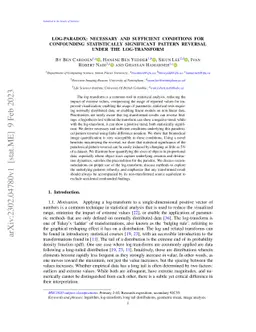 Log-Paradox: Necessary and sufficient conditions for confounding
  statistically significant pattern reversal under the log-transform