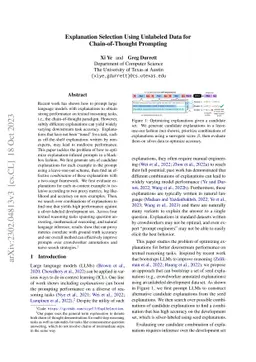 Explanation Selection Using Unlabeled Data for Chain-of-Thought
  Prompting