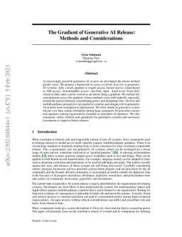 The Gradient of Generative AI Release: Methods and Considerations