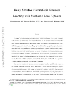 Delay Sensitive Hierarchical Federated Learning with Stochastic Local Updates