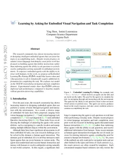 Learning by Asking for Embodied Visual Navigation and Task Completion