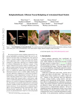 RelightableHands: Efficient Neural Relighting of Articulated Hand Models