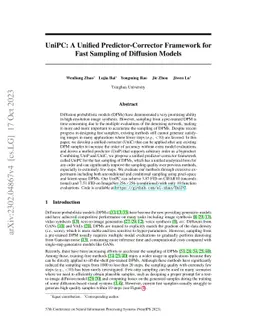UniPC: A Unified Predictor-Corrector Framework for Fast Sampling of
  Diffusion Models