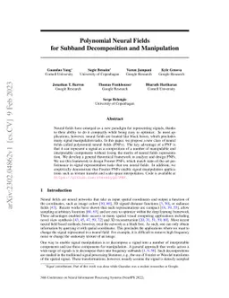 Polynomial Neural Fields for Subband Decomposition and Manipulation
