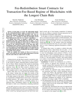 Fee-Redistribution Smart Contracts for Transaction-Fee-Based Regime of
  Blockchains with the Longest Chain Rule