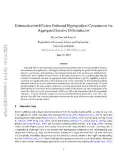 Communication-Efficient Federated Hypergradient Computation via
  Aggregated Iterative Differentiation