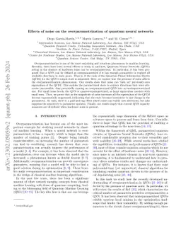 Effects of noise on the overparametrization of quantum neural networks