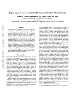 Improving Zero-Shot Coordination Performance Based on Policy Similarity