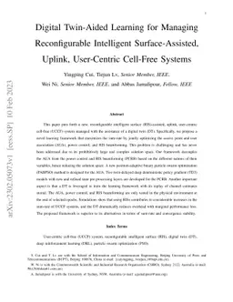 Digital Twin-Aided Learning for Managing Reconfigurable Intelligent
  Surface-Assisted, Uplink, User-Centric Cell-Free Systems