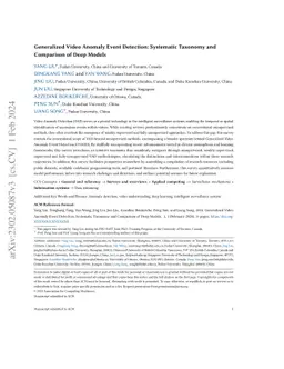 Generalized Video Anomaly Event Detection: Systematic Taxonomy and
  Comparison of Deep Models