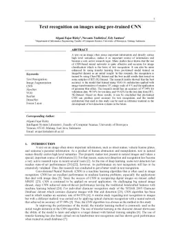 Text recognition on images using pre-trained CNN