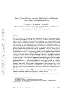 Cross-Corpora Spoken Language Identification with Domain Diversification
  and Generalization