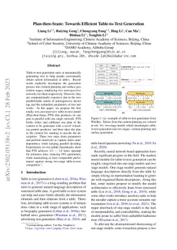 Plan-then-Seam: Towards Efficient Table-to-Text Generation