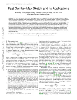 Fast Gumbel-Max Sketch and its Applications